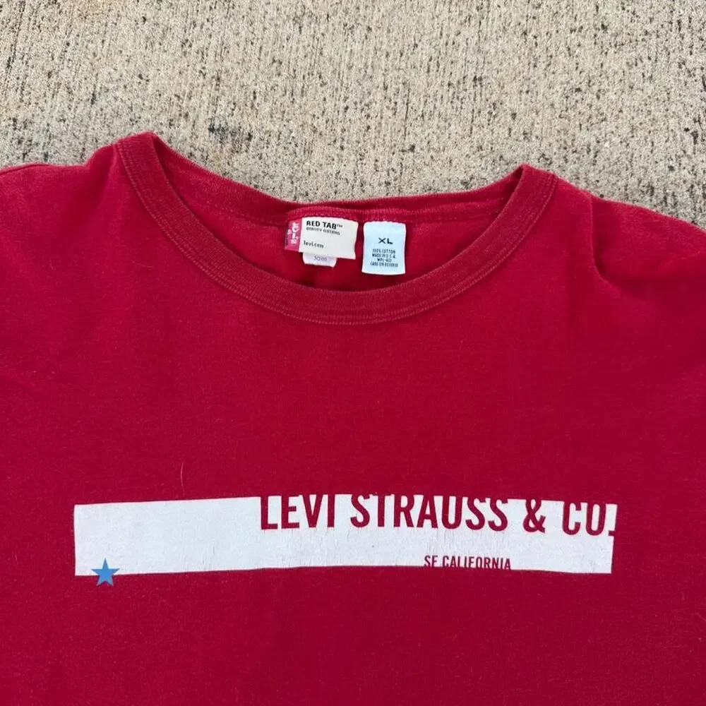 Vintage levi's logn sleeve shirt 90s red tab XL